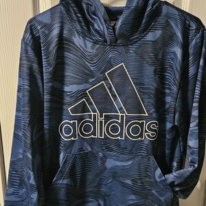 Adidas Blue Patterned Hoodie